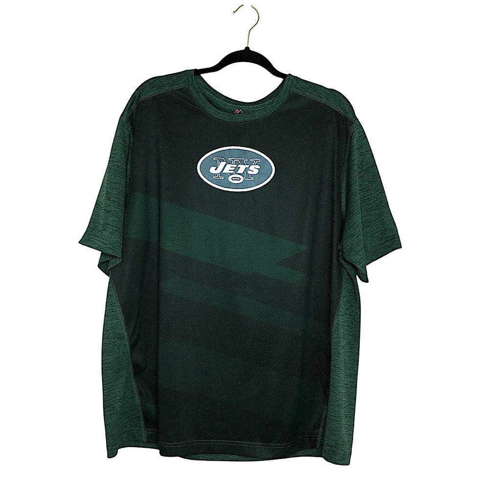 Majestic New York Jets NFL Mens Cool Base Performance Green T-Shirt XL
